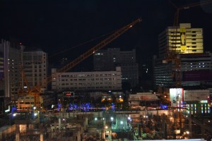 View of building work from Siam sky train stop