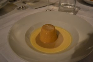 Floating Island with Praline and Creme Anglaise