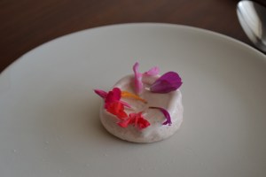 Milk and flower sorbet