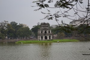 Pagoda in the lake in the Old Quarter