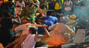 Stick fighters in battle