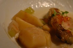 Scallops with Vegetable Chowder